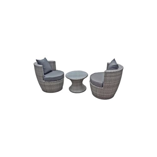 4059865306303 - Club Set Sitzgruppe Garten Sessel Lounge Tisch Rattan Optik grau