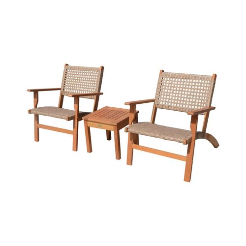 4041908122971 - Sitzgruppe SONORA Teak-Look Garten Sitzgruppe Outdoor Braun Holz Kunststoff