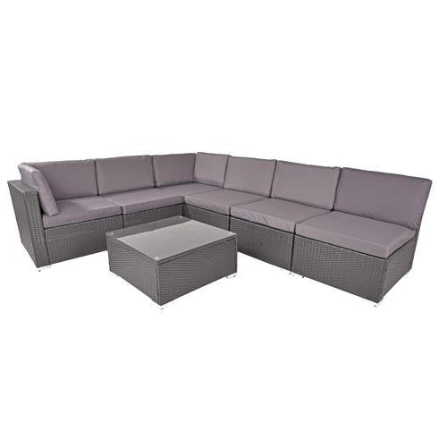 4041908131065 - Loungegruppe Sansibar grau silber Kunststoff Metall 18-teilig 4041908131065 - Loungegruppe Sansibar grau silber Kunststoff Metall 18-teilig