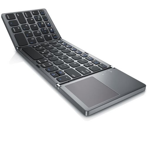 4061474029061 - faltbare Mini Bluetooth Tastatur mit Touchpad - faltbares Keyboard im Super Slim Design 4061474029061 - faltbare Mini Bluetooth Tastatur mit Touchpad - faltbares Keyboard im Super Slim Design