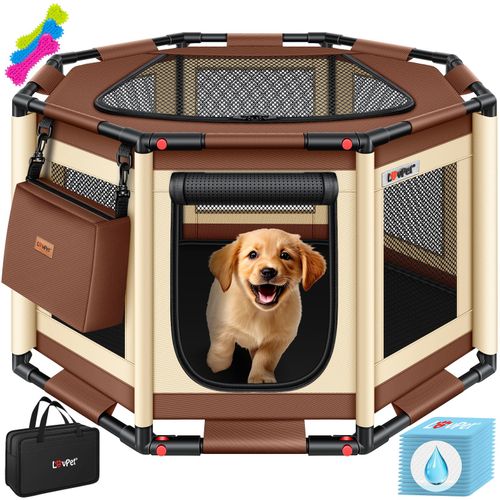 4255598325431 - LOVPET® Welpenlaufstall für drinnen & draußen Welpenauslauf Hundekäfig Oxford-Gewebe Tierlaufstall für Kleintiere Hunde Katzen Hundelaufstall Freigehege Rahmen aus PVC-Rohren 4255598325431 - LOVPET® Welpenlaufstall für drinnen & draußen Welpenauslauf Hundekäfig Oxford-Gewebe Tierlaufstall für Kleintiere Hunde Katzen Hundelaufstall Freigehege Rahmen aus PVC-Rohren