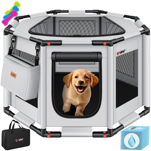 4255598325387 - LOVPET® Welpenlaufstall für drinnen & draußen Welpenauslauf Hundekäfig Oxford-Gewebe Tierlaufstall für Kleintiere Hunde Katzen Hundelaufstall Freigehege Rahmen aus PVC-Rohren 4255598325387 - LOVPET® Welpenlaufstall für drinnen & draußen Welpenauslauf Hundekäfig Oxford-Gewebe Tierlaufstall für Kleintiere Hunde Katzen Hundelaufstall Freigehege Rahmen aus PVC-Rohren