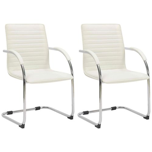 4255716360054 - 2er Set Besucherstühle Tira Kunstleder I Freischwinger Mit Gepolsterter Sitzfläche 4255716360054 - 2er Set Besucherstühle Tira Kunstleder I Freischwinger Mit Gepolsterter Sitzfläche