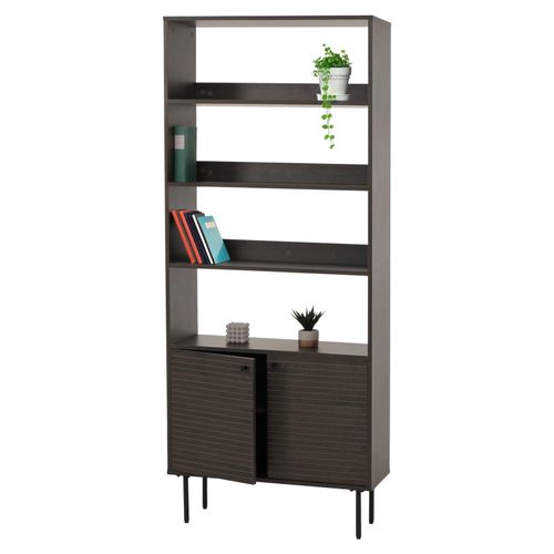 4057651885742 - Bücherregal MCW-N78 Bücherschrank Hochschrank skandinavischer Stil Metall Holz Melamin MVG 200x80x30cm ~ dunkelbraun 4057651885742 - Bücherregal MCW-N78 Bücherschrank Hochschrank skandinavischer Stil Metall Holz Melamin MVG 200x80x30cm ~ dunkelbraun