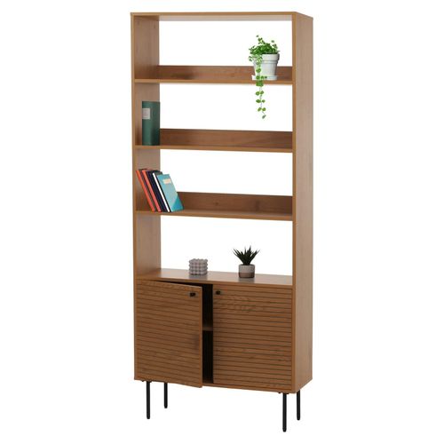 4057651854571 - Bücherregal MCW-N78 Bücherschrank Hochschrank skandinavischer Stil Metall Holz Melamin MVG 200x80x30cm ~ natur 4057651854571 - Bücherregal MCW-N78 Bücherschrank Hochschrank skandinavischer Stil Metall Holz Melamin MVG 200x80x30cm ~ natur