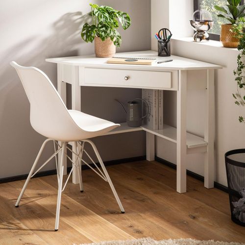 4251757726705 - Eckschreibtisch Schreibtisch 76 cm Weiß Schublade Tisch Platzsparend 4251757726705 - Eckschreibtisch Schreibtisch 76 cm Weiß Schublade Tisch Platzsparend