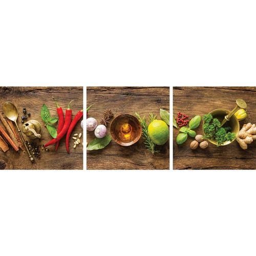 4260664199236 - Glasbild Mehrfarbig Glas 3-teilig Gewürze rechteckig 30x90x140 cm Fotografie einfache und schnelle Anbringung glänzend 4260664199236 - Glasbild Mehrfarbig Glas 3-teilig Gewürze rechteckig 30x90x140 cm Fotografie einfache und schnelle Anbringung glänzend