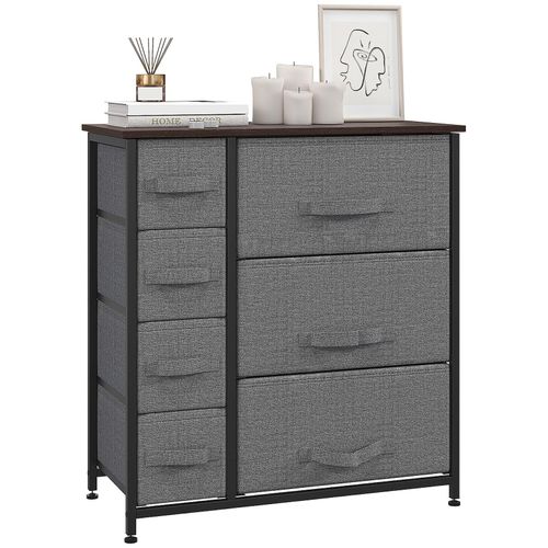 4250871274857 - Schubladenschrank Aufbewahrungsschrank mit faltbaren 7 Stoffschubladen Metallgestell + Holz + Vliess 4250871274857 - Schubladenschrank Aufbewahrungsschrank mit faltbaren 7 Stoffschubladen Metallgestell + Holz + Vliess