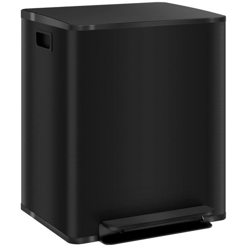 4255633576682 - Homcom - Mülleimer 2 x 25L Treteimer Kosmetikeimer Abfalleimer mit Deckel und Fußpedal Müllbehälter mit Inneneimer für Wohnzimmer Büro Edelstahl 4255633576682 - Homcom - Mülleimer 2 x 25L Treteimer Kosmetikeimer Abfalleimer mit Deckel und Fußpedal Müllbehälter mit Inneneimer für Wohnzimmer Büro Edelstahl