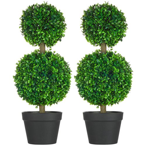 4255633542229 - Homcom - 2er-Set Künstlicher Buchsbaum groß 60 cm UV-beständige Kunstpflanze Plastik Künstliche Pflanzen im Topf Kunstbaum Fake Plant wie echt 4255633542229 - Homcom - 2er-Set Künstlicher Buchsbaum groß 60 cm UV-beständige Kunstpflanze Plastik Künstliche Pflanzen im Topf Kunstbaum Fake Plant wie echt