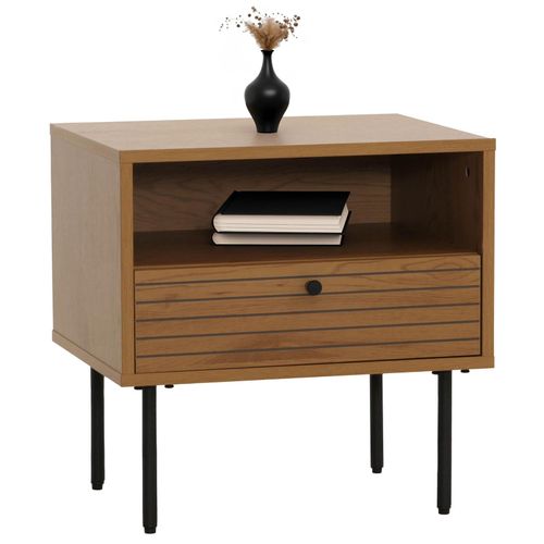4057651710983 - Nachttisch MCW-N78 Nachtschrank Schublade skandinavischer Stil Metall Holz Melamin MVG 50x40x50cm ~ natur 4057651710983 - Nachttisch MCW-N78 Nachtschrank Schublade skandinavischer Stil Metall Holz Melamin MVG 50x40x50cm ~ natur