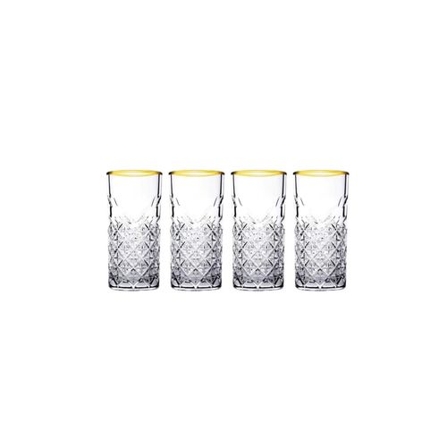4252021385314 - Timeless 520205 4er Set Wassergläser Lang 365 ml Gläser-Set Saft Cocktailglas gold - Pasabahce 4252021385314 - Timeless 520205 4er Set Wassergläser Lang 365 ml Gläser-Set Saft Cocktailglas gold - Pasabahce