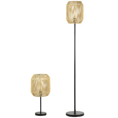 4255633511072 - 2er-Stehlampenset mit 1 Tischleuchte 1 Stehlampe Stehleuchte und Tischlampe Set mit E27 Sockel Leinen-Lampenschirm für Wohnzimmer 4255633511072 - 2er-Stehlampenset mit 1 Tischleuchte 1 Stehlampe Stehleuchte und Tischlampe Set mit E27 Sockel Leinen-Lampenschirm für Wohnzimmer