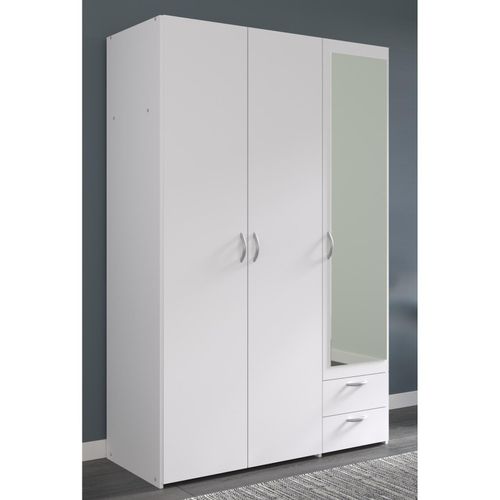 3480940296744 - Parisot Daily 4 Kleiderschrank 3-türig mit Spiegel weiss 3480940296744 - Parisot Daily 4 Kleiderschrank 3-türig mit Spiegel weiss