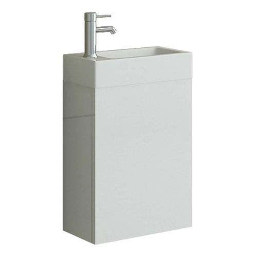 4262456960321 - AARAU Badset Gäste WC Badmoebel weiss Hochglanz Waschbecken schmal SMC klein Waschtisch Unterschrank 4262456960321 - AARAU Badset Gäste WC Badmoebel weiss Hochglanz Waschbecken schmal SMC klein Waschtisch Unterschrank
