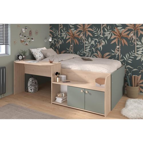 3480940304005 - Halbhohes Hochbett Jade 1 Seladon Grün   Jackson-Eiche