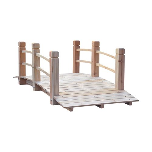 4250871269129 - Gartenbrücke Holzbrücke Holzsteg Teichbrücke Zierbrücke mit Geländer bis 180 kg Tannenholz Natur 1525 x 67 x 48 cm - Natur - Outsunny 4250871269129 - Gartenbrücke Holzbrücke Holzsteg Teichbrücke Zierbrücke mit Geländer bis 180 kg Tannenholz Natur 1525 x 67 x 48 cm - Natur - Outsunny