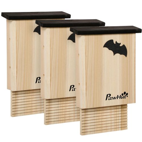 4255633526410 - Pawhut - Fledermauskasten 3er-Set Fledermaushaus Nistkasten für Fledermäuse Fledermausbox zum Aufhängen für Sommer Winter Tannenholz 25 x 6 x 4255633526410 - Pawhut - Fledermauskasten 3er-Set Fledermaushaus Nistkasten für Fledermäuse Fledermausbox zum Aufhängen für Sommer Winter Tannenholz 25 x 6 x