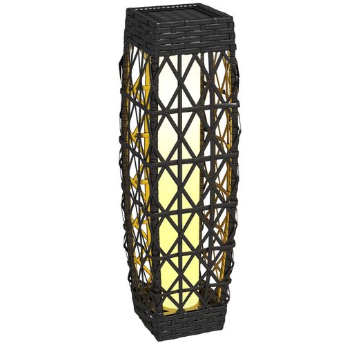 4255633554277 - Solarleuchte Rattan Solarlampe Wegleuchte mit Lichtsensor Anti-UV Wasserdichte led Gartenleuchte für Balkon Terrasse Stahl Grau - Outsunny 4255633554277 - Solarleuchte Rattan Solarlampe Wegleuchte mit Lichtsensor Anti-UV Wasserdichte led Gartenleuchte für Balkon Terrasse Stahl Grau - Outsunny