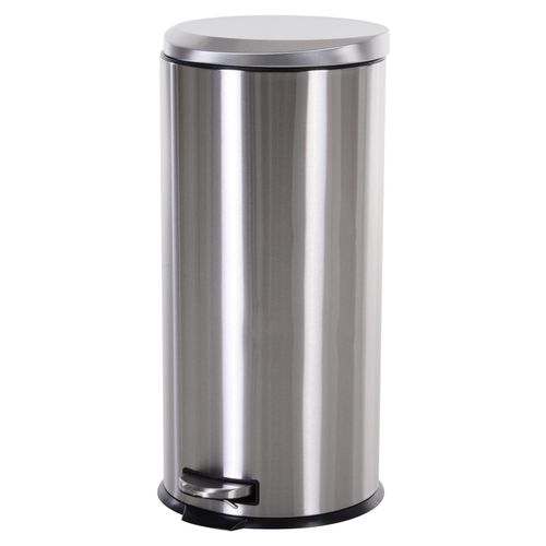 4250871294084 - Treteimer mit Inneneimer silber schwarz 292 x 625 cm (ØxH) Abfalleimer Abfallsammler Kücheneimer Mülleimer