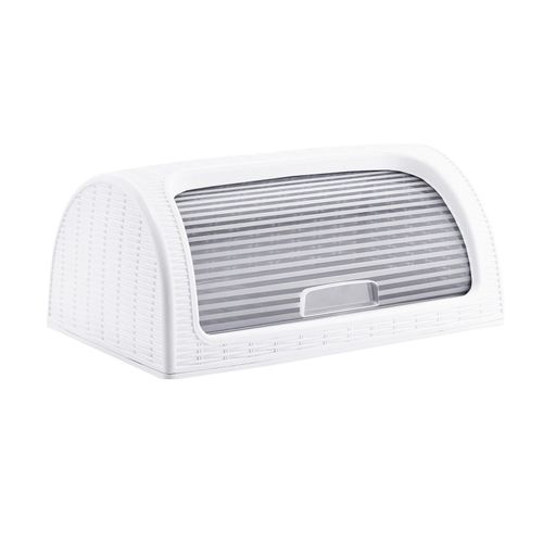 4047125408010 - Brotbehälter 41 x 26 x 18 cm Brotbehälter mit Rolldeckel Brotkasten Rollbrotkasten Brotkiste Brotdose (weiß) - Michelino