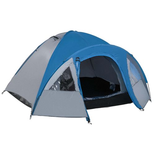 4250871267415 - Doppelwandzelt für 4 Personen blau 300 x 250 x 130 cm Kuppelzelt Outdoor Iglu Familienzelt Campingzelt