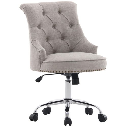 4250871275267 - Polsterstuhl mit Chesterfield-Lehne hellgrau 54 x 655 x (84-91) cm (BxTxH) Bürostuhl Computerstuhl Schreibtischstuhl Drehstuhl 4250871275267 - Polsterstuhl mit Chesterfield-Lehne hellgrau 54 x 655 x (84-91) cm (BxTxH) Bürostuhl Computerstuhl Schreibtischstuhl Drehstuhl
