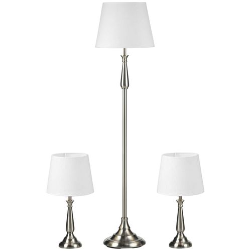 4255633511010 - 3er-Lampenset inkl 2 Tischleuchte 1 Stehlampe im Vintage-Design Stehleuchte und Tischlampe Set mit E27 Sockel für Wohnzimmer Schlafzimmer Creme 4255633511010 - 3er-Lampenset inkl 2 Tischleuchte 1 Stehlampe im Vintage-Design Stehleuchte und Tischlampe Set mit E27 Sockel für Wohnzimmer Schlafzimmer Creme