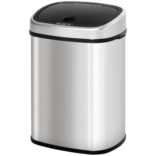 4250871261987 - Homcom - Automatik Mülleimer Abfalleimer mit Infrarotsensor Kücheneimer 48L Silber L405 x B295 x H68 cm - Silber