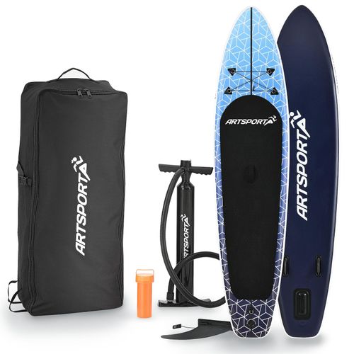 4260565524816 - Vorbestellung Stand Up Paddle Board Deep Ocean – Aufblasbares SUP Board Set bis 150 kg - Blau-Weiß Lieferbar ab 25062024 4260565524816 - Vorbestellung Stand Up Paddle Board Deep Ocean – Aufblasbares SUP Board Set bis 150 kg - Blau-Weiß Lieferbar ab 25062024