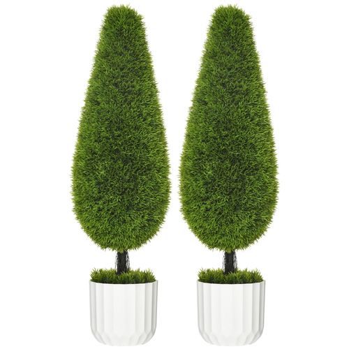 4255633528117 - Homcom - 2er-Set Künstliche Zypresse groß 90 cm Kunstbaum mit UV-Schutz Kunstpflanze Plastik Künstliche Pflanzen im Topf Fake Plant wie echt für 4255633528117 - Homcom - 2er-Set Künstliche Zypresse groß 90 cm Kunstbaum mit UV-Schutz Kunstpflanze Plastik Künstliche Pflanzen im Topf Fake Plant wie echt für