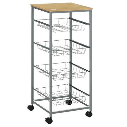 4250871255429 - Küchenrollwagen silber natur 365 x 365 x 89 cm (LxBxH) Servierwagen Küchentrolley Küchen Beistellwagen 4250871255429 - Küchenrollwagen silber natur 365 x 365 x 89 cm (LxBxH) Servierwagen Küchentrolley Küchen Beistellwagen