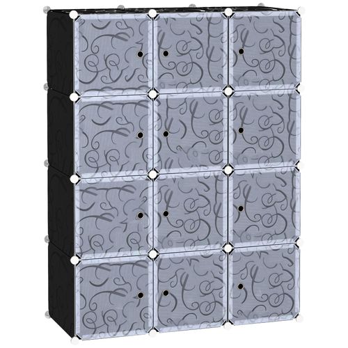 4250871273843 - Kleiderschrank mit Stecksystem schwarz weiß 47 x 111 x 145 cm (LxBxH) Steckregal Garderobenschrank mit Kleiderstange 4250871273843 - Kleiderschrank mit Stecksystem schwarz weiß 47 x 111 x 145 cm (LxBxH) Steckregal Garderobenschrank mit Kleiderstange