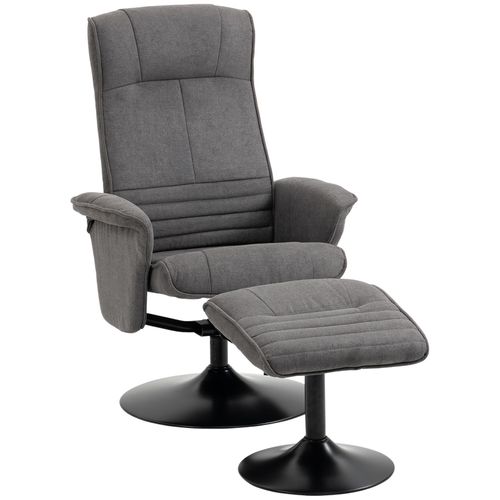 4251774960854 - Relaxsessel mit Hocker grau 69B x 71T x 104H cm relaxsessel mit hocker fernsehsessel tv-sessel mit liegefunktion