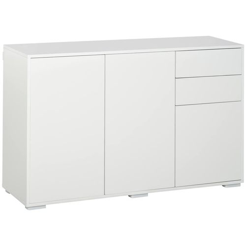 4255633555359 - Sideboard Aufbewahrungsschrank Kommode mit 2 Schublade 3 Türen Mehrzweckschrank Aktenschrank Weiß 117 x 36 x 74 cm - Homcom