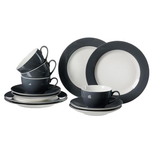 4006344319095 - Kaffeeservice RITZENHOFF & BREKER Doppio Geschirr-Sets Gr 12 tlg grau (anthrazit) Geschirr-Set