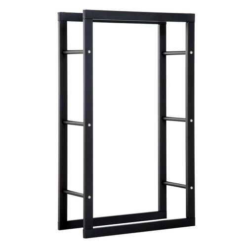 4250871261086 - HOMCOM Kaminholzständer Kaminholzablage Feuerholzregal Kaminholzhalter 100kg Stahl Schwarz L60 x B25 4250871261086 - HOMCOM Kaminholzständer Kaminholzablage Feuerholzregal Kaminholzhalter 100kg Stahl Schwarz L60 x B25