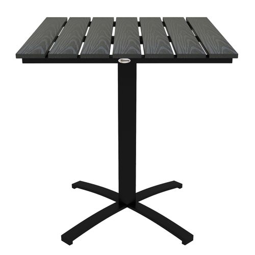 4255633562104 - Terrassentisch für 4 Personen Holzoptik Aluminiumrahmen 70 x 70 x 76 cm Grau - Grau
