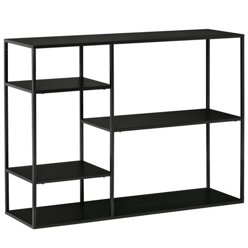 4251774927871 - Standregal mit mehreren Ablageflächen schwarz 120B x 35T x 875H cm Eckregal Standregal Eckregal Bücherregal Regal Aufbewahrung
