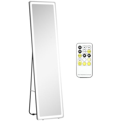 4255633509956 - 2 in 1 Standspiegel Ganzkörperspiegel mit LED-Beleuchtung freistehender Ankleidespiegel Wandspiegel Schminkspiegel für Schlafzimmer