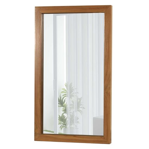 4057651643212 - Teak-Wandspiegel MCW-M75 Badspiegel Holzrahmen hochwertiges B-Grade-Teak (Kernholz 20-30 Jahre) 71x40cm