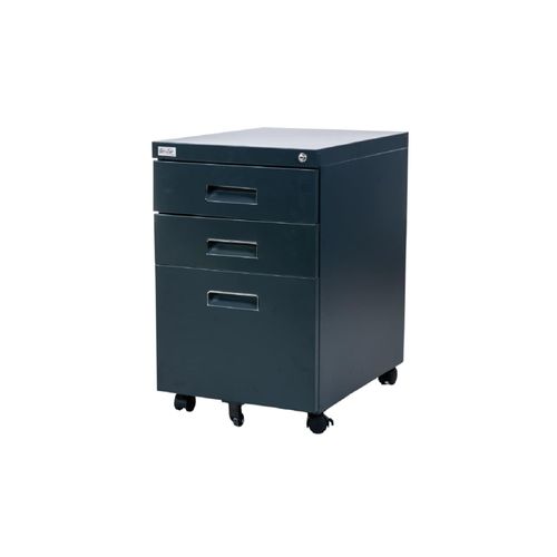 4260620358349 - Jet-line - Büro Rollcontainer 3 Schubladen Hängeregistratur abschliessbar paul anthrazit Rollschrank