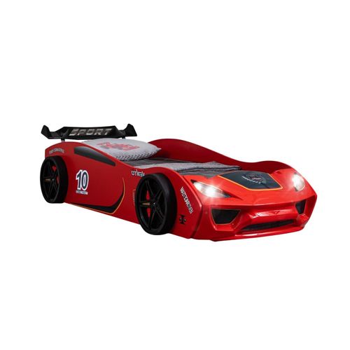 4260360014970 - TRAUMMÖBEL Autobett TURBO V2 Rot Kinderbett im Rennwagen-Design mit Lattenrost 4260360014970 - TRAUMMÖBEL Autobett TURBO V2 Rot Kinderbett im Rennwagen-Design mit Lattenrost