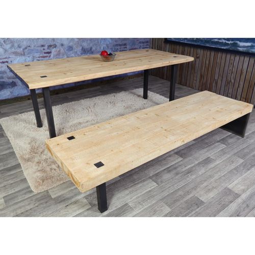 4057651848792 - Esszimmer-Set MCW-L75 Esstisch Sitzbank Esszimmergarnitur Massiv-Holz MVG-zertifiziert 200cm natur 4057651848792 - Esszimmer-Set MCW-L75 Esstisch Sitzbank Esszimmergarnitur Massiv-Holz MVG-zertifiziert 200cm natur