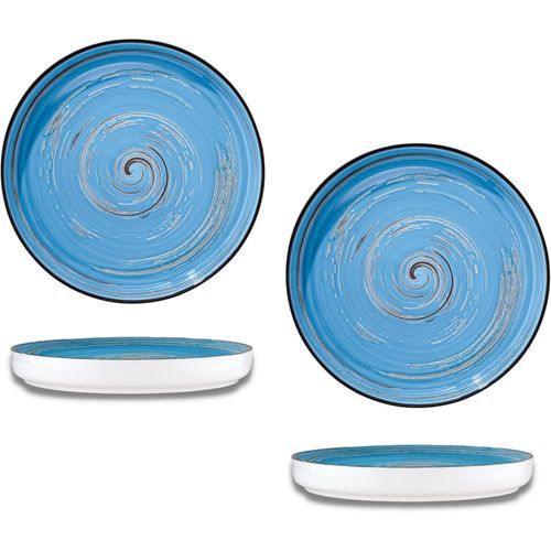 8682455436713 - Wilmax SPIRAL Gourmetteller 2er-Set 23 cm originelle Form kratzfest modernes Design handpoliertes Porzellan ideal für Haushalt und Restaurants