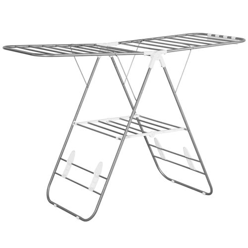 4250871285662 - Homcom - faltbarer Wäscheständer tragbarer Flügelwäschetrockner Standtrockner mit Teleskopstangen Edelstahl Kunststoff Silber Weiß 146 x 605 4250871285662 - Homcom - faltbarer Wäscheständer tragbarer Flügelwäschetrockner Standtrockner mit Teleskopstangen Edelstahl Kunststoff Silber Weiß 146 x 605