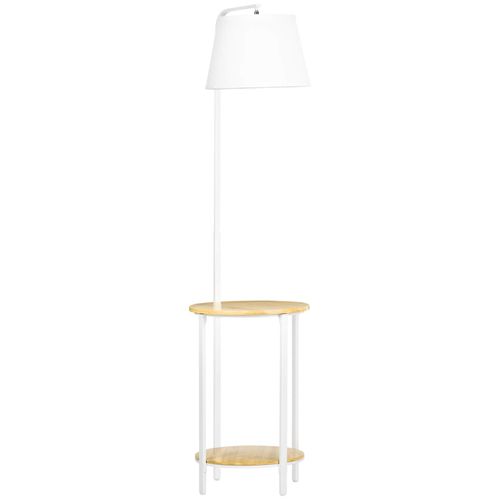 4255633516213 - Stehleuchte Standlampe mit 2 Ablagen 40 w Stehlampe mit Lampenschirm aus Leinen Standleuchte für Wohnzimmer Schlafzimmer Metall Weiß Höhe 162 4255633516213 - Stehleuchte Standlampe mit 2 Ablagen 40 w Stehlampe mit Lampenschirm aus Leinen Standleuchte für Wohnzimmer Schlafzimmer Metall Weiß Höhe 162
