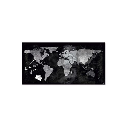 4004360836060 - SIGEL Glas-Magnettafeln Glastaf 91x46cm World-Map 910 x 460 cm Tempered Glas Rückseite Metall Schwarz 4004360836060 - SIGEL Glas-Magnettafeln Glastaf 91x46cm World-Map 910 x 460 cm Tempered Glas Rückseite Metall Schwarz