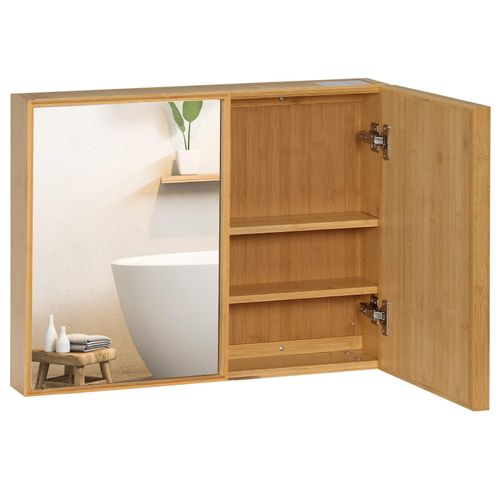 4255633512505 - Spiegelschrank Wandschrank mit 3 Innenböden Badspiegelschrank mit Doppeltür Hängeschrank für Badezimmer Schlafzimmer Bambus Natur 652 x 14 x 4255633512505 - Spiegelschrank Wandschrank mit 3 Innenböden Badspiegelschrank mit Doppeltür Hängeschrank für Badezimmer Schlafzimmer Bambus Natur 652 x 14 x