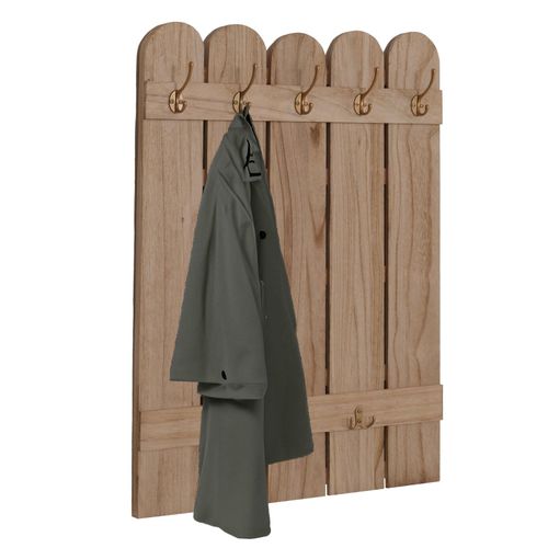 4057651711386 - Wandgarderobe MCW-N95 Garderobe Garderobenpaneel Paulownia 7 Haken 86x60cm ~ natur 4057651711386 - Wandgarderobe MCW-N95 Garderobe Garderobenpaneel Paulownia 7 Haken 86x60cm ~ natur